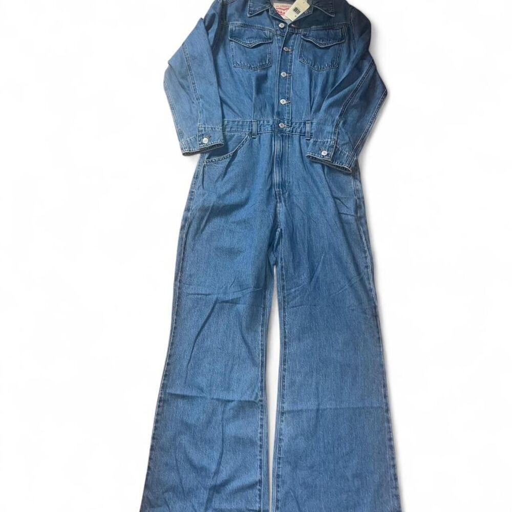 Levi's Women's Medium Wash Denim Jumpsuit Coveralls Industrial SZ L NWT